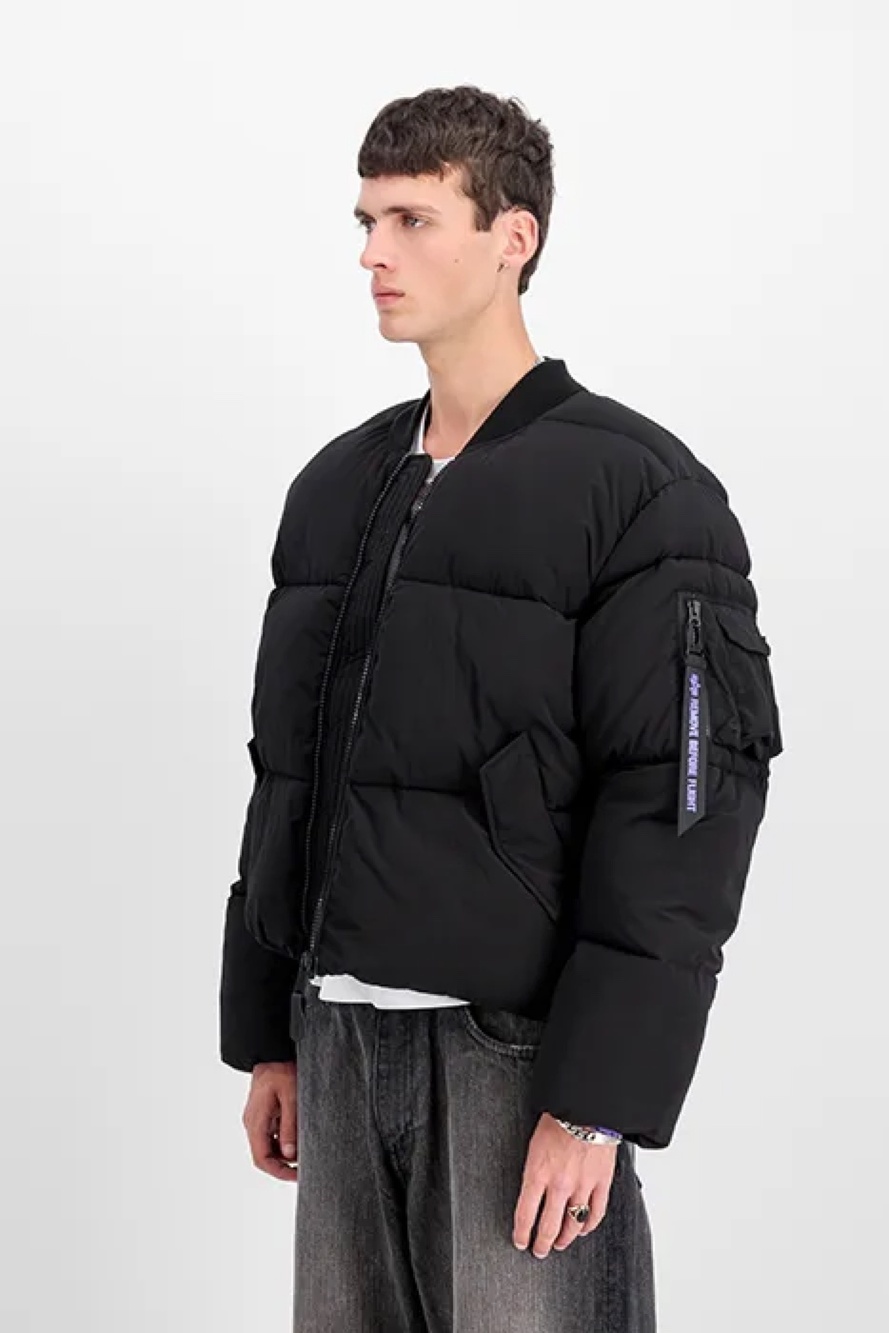 NWT Alpha Industries Ma-1 Puffer Black Sz M